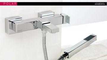 POLAR - Wall-mounted single handle bathtub mixer with hand shower by Rubinetterie Mariani - view 3